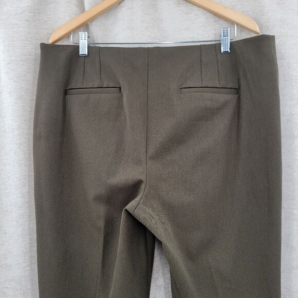 Talbots Dark Oakmoss Green Flat Front Trousers Pants Women's Plus Size 16 - Picture 4 of 13